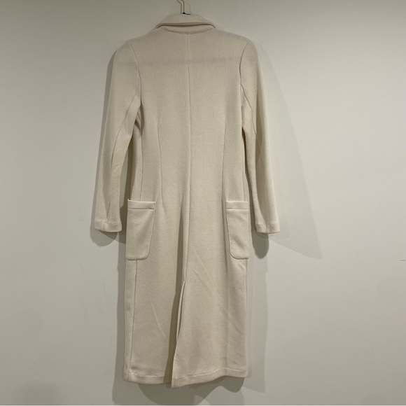 Manteau long maxi transitional sweater jacket coat with pockets & lapel size XS - Picture 4 of 5